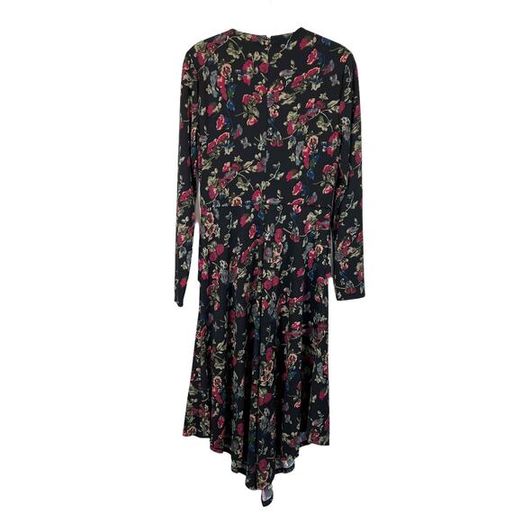 Lauren Ralph Lauren Floral Surplice Jersey Dress Black Multi Women's 6 NWT - Picture 5 of 10